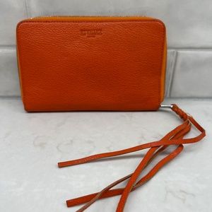 MZ Wallace Tangerine Leather Bobbi Wallet